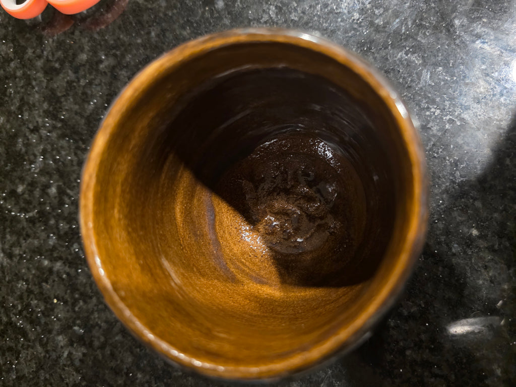 Ridged Stoneware Tumbler & Utensil Cup, Midnight Blue & Amber