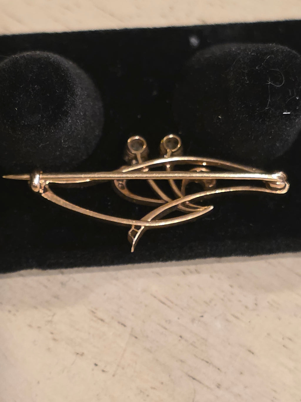 Antique Art Nouveau 14K Gold Diamond Brooch | Old European & Rose Cut Diamonds 1/3 CTW | c. 1890–1915