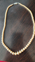 Freshwater Pearl Necklace: Silver Bead Chain, 16 inch
