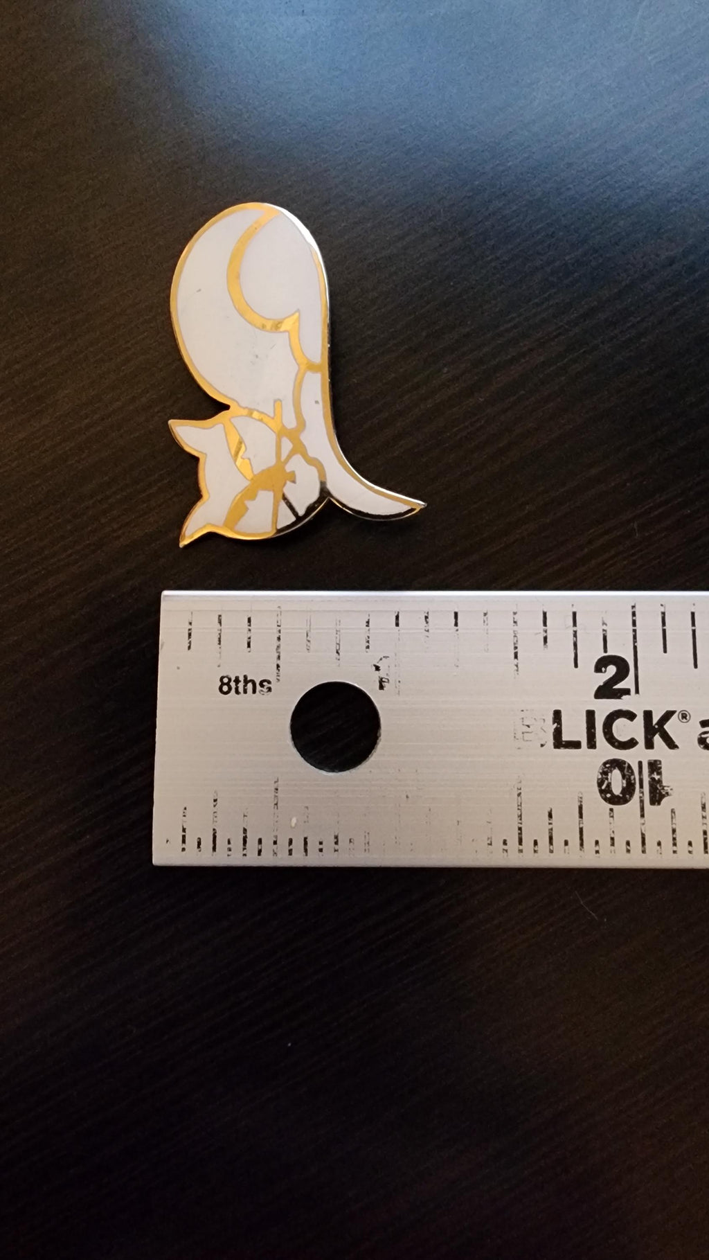 White & Gold Enamel Cat Pin: Modern Cat Lover Brooch