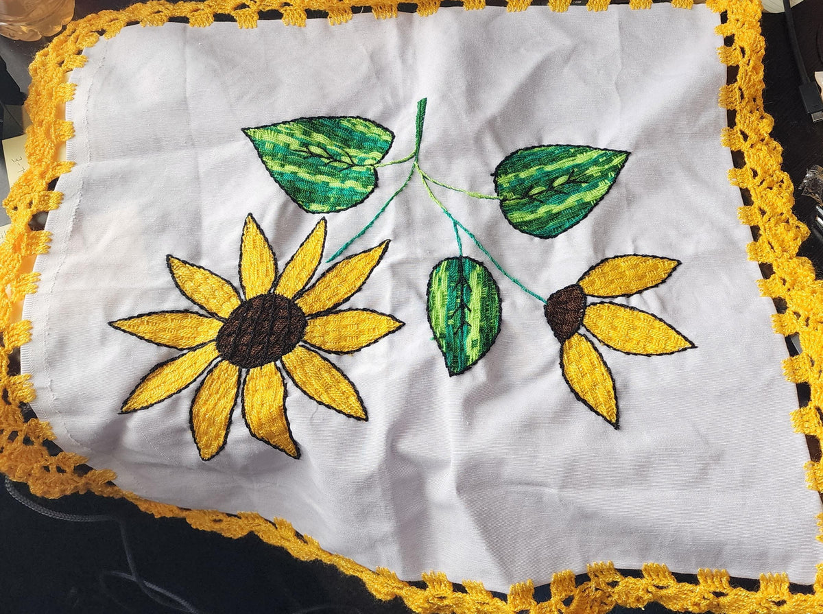 Vintage Embroidered Casserole Dish Cover: Handmade Linen Potluck Cover