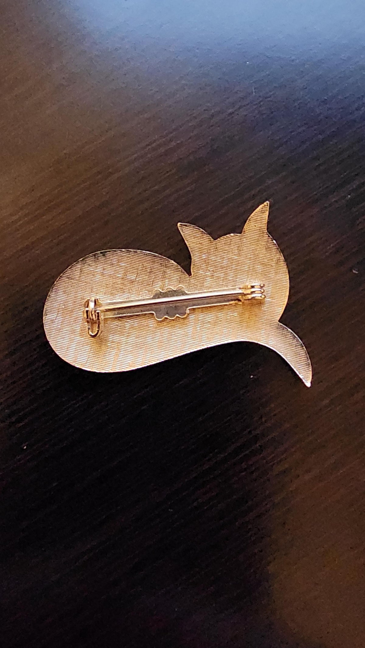 White & Gold Enamel Cat Pin: Modern Cat Lover Brooch