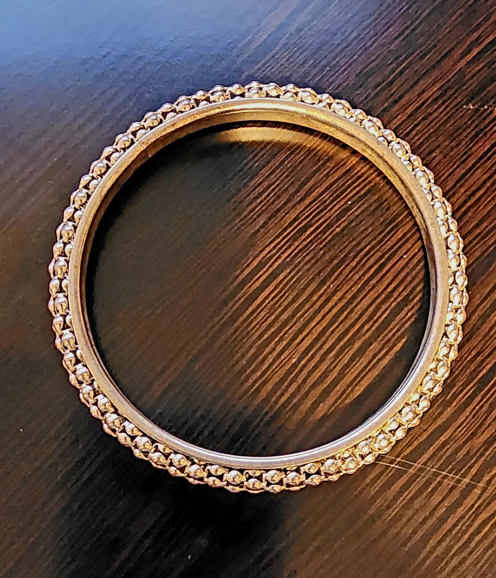Vintage 1970s Gold Toned Bangle Bracelet: Retro Statement Jewelry