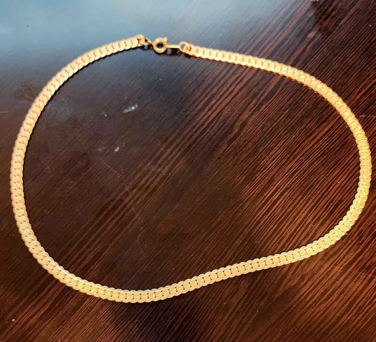 Gold Tone S-Link Chain Necklace: Dainty Minimalist Jewelry