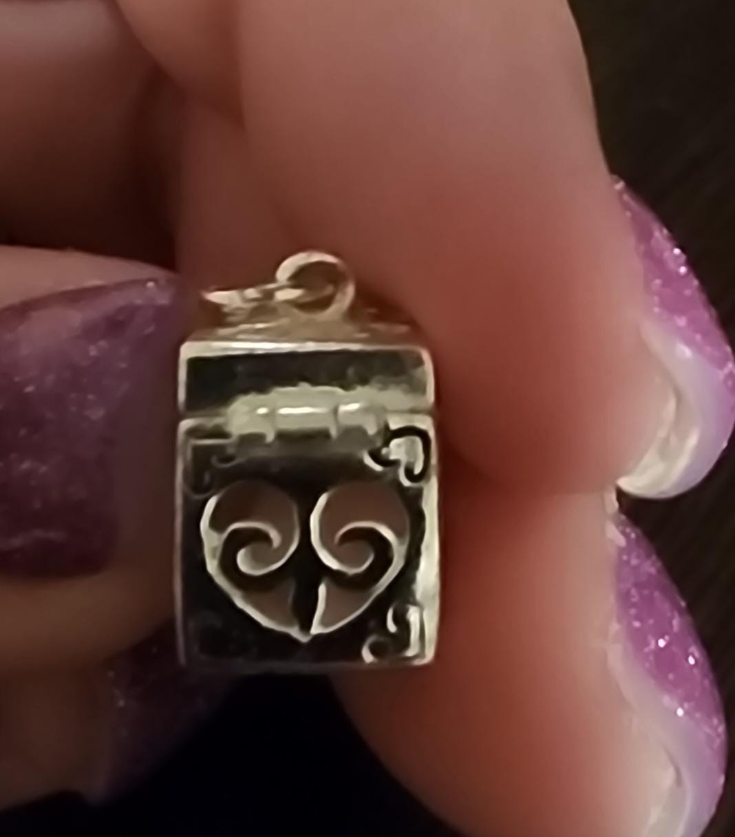 Engraved Sterling Silver Prayer Box Pendant: Keepsake Locket (30mm)