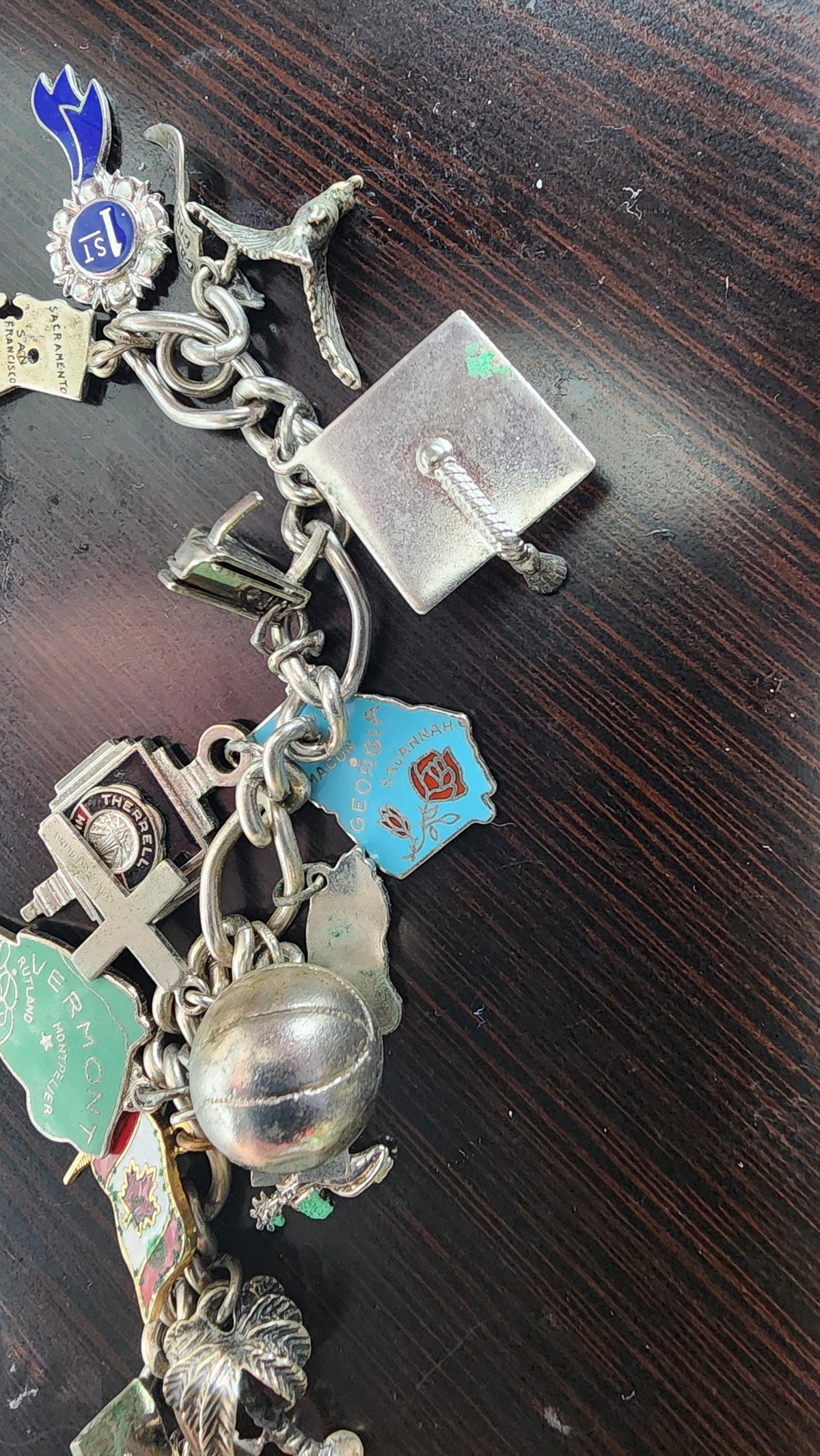 Vintage 1960s Sterling Silver Travel Charm Bracelet – Estate Souvenir Jewelry