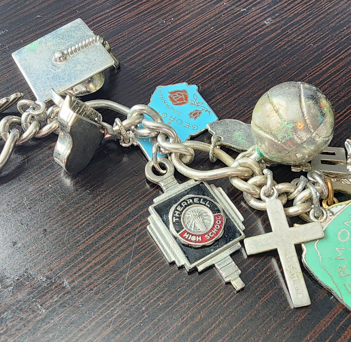 Vintage 1960s Sterling Silver Travel Charm Bracelet – Estate Souvenir Jewelry