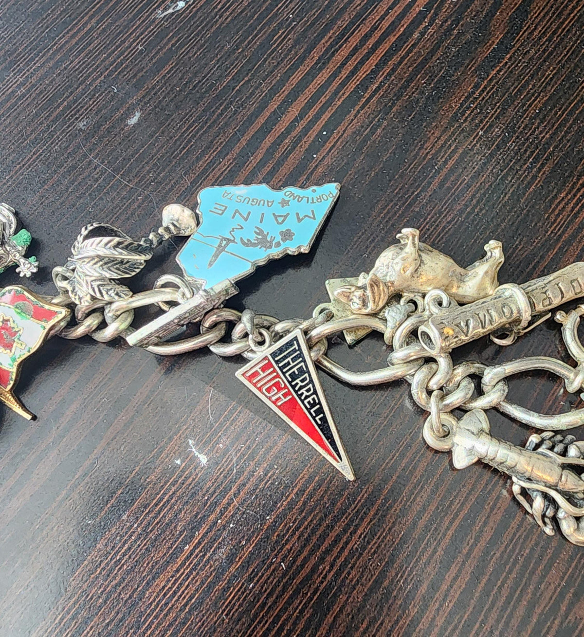 Vintage 1960s Sterling Silver Travel Charm Bracelet – Estate Souvenir Jewelry