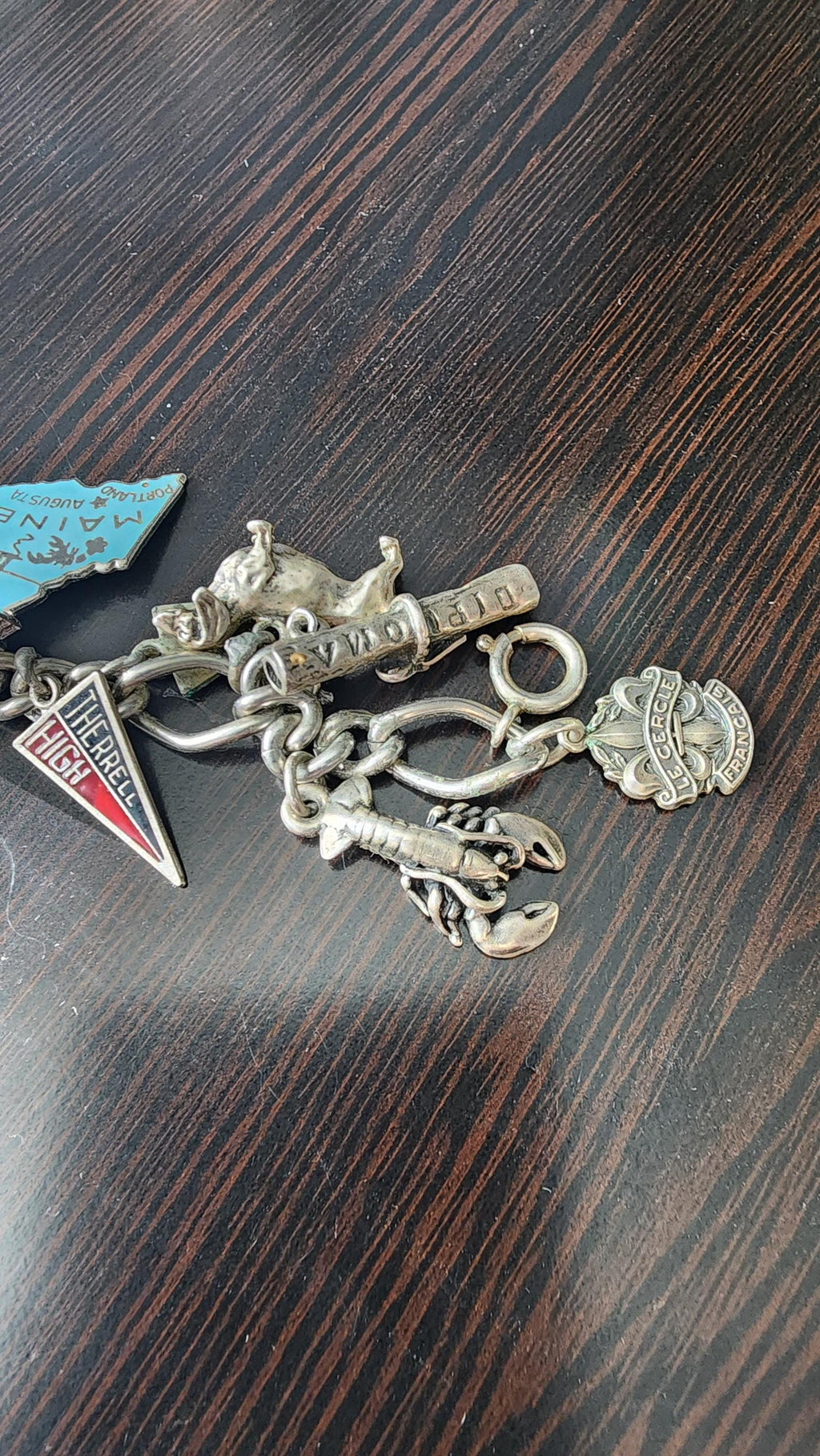 Vintage 1960s Sterling Silver Travel Charm Bracelet – Estate Souvenir Jewelry