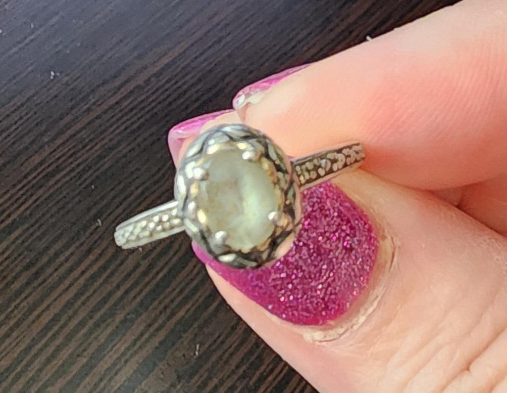 Sterling Silver Labradorite Ring Elegant Healing Crystal Jewelry Boho Statement Anniversary Gift
