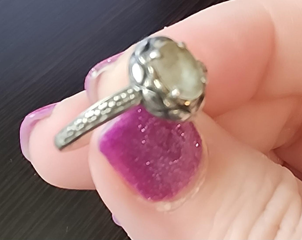 Sterling Silver Labradorite Ring Elegant Healing Crystal Jewelry Boho Statement Anniversary Gift