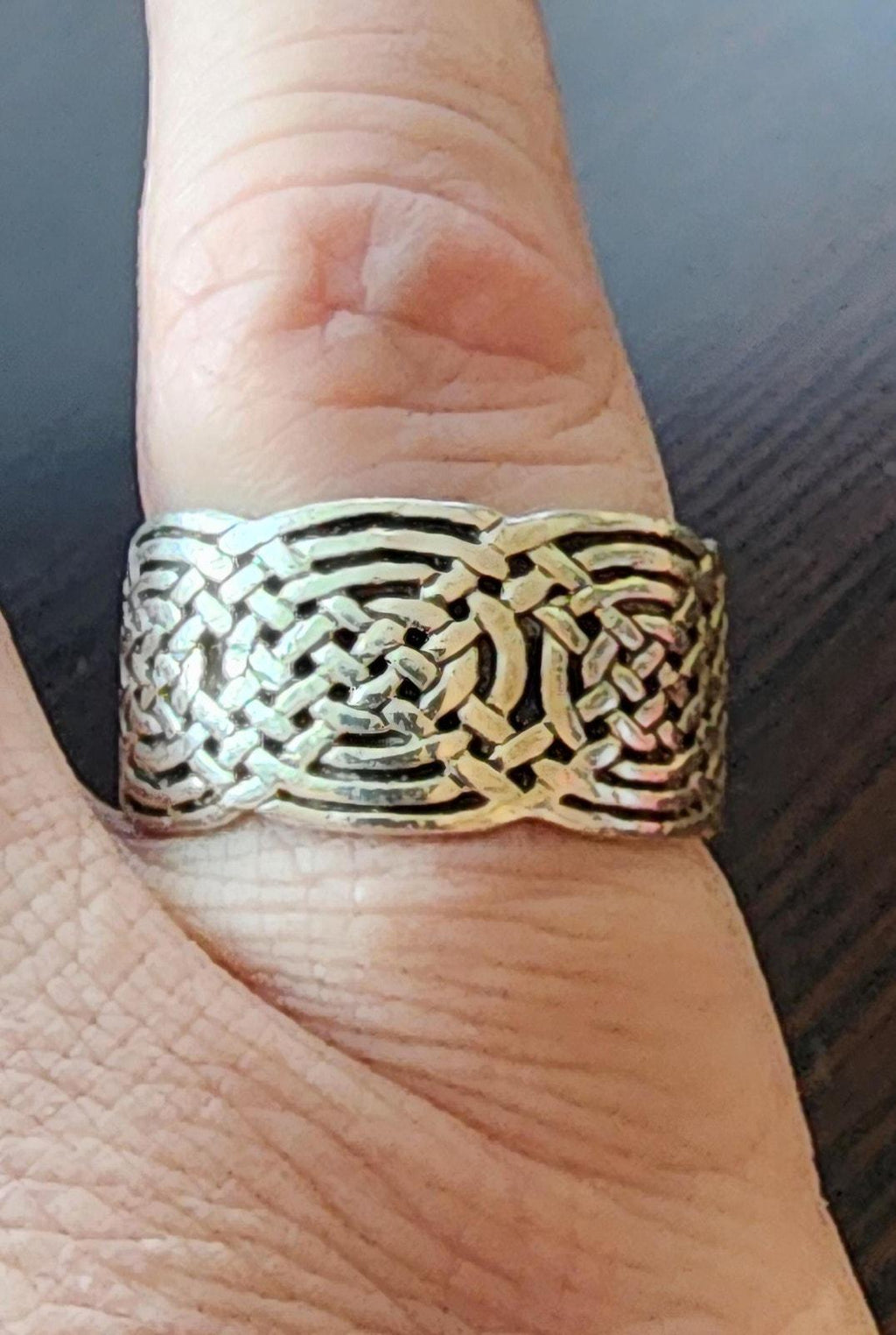 Vintage Celtic Knot Sterling Silver Band Ring - US Size 6 1/2