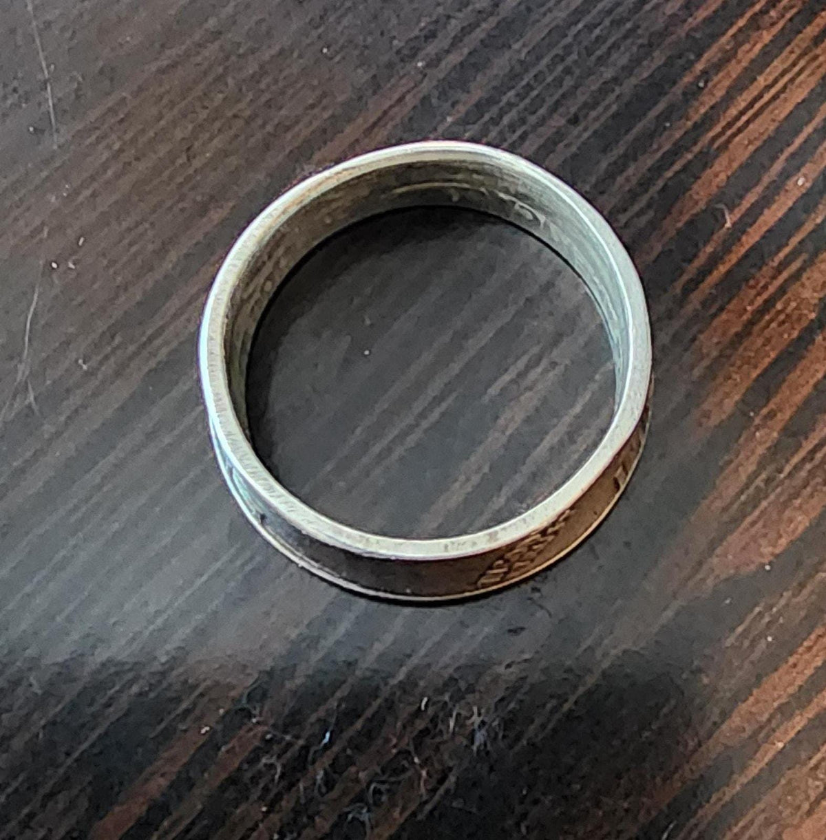 Unique 1962 Quarter Sterling Silver Ring - Vintage Statement Jewelry - Size US 8 1/4