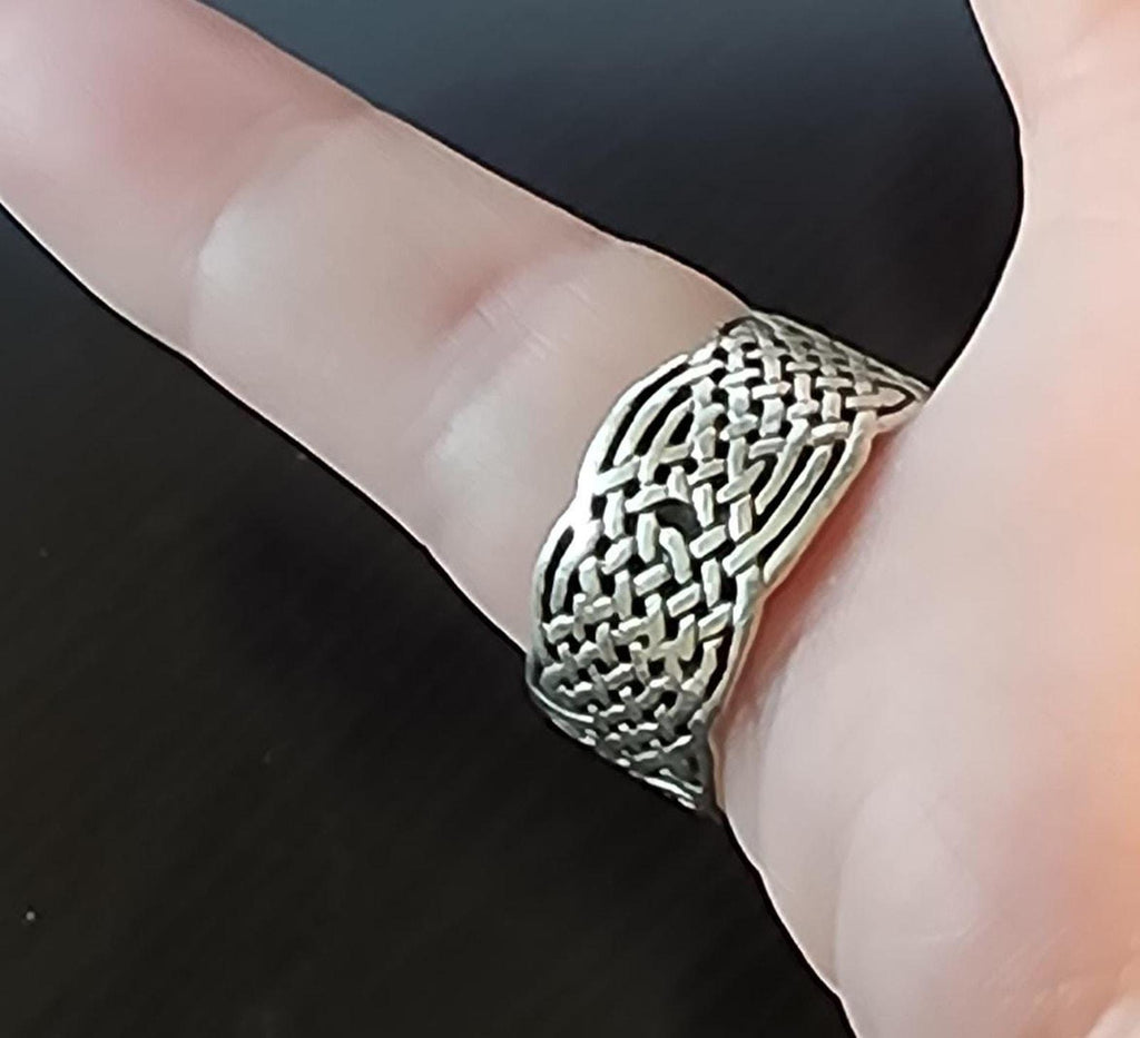 Vintage Celtic Knot Sterling Silver Band Ring - US Size 6 1/2