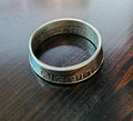 Unique 1962 Quarter Sterling Silver Ring - Vintage Statement Jewelry - Size US 8 1/4