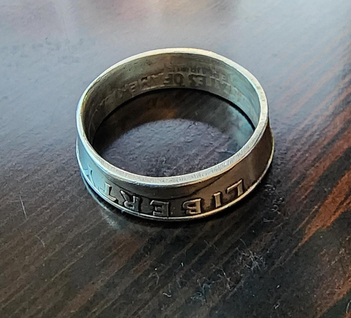 Unique 1962 Quarter Sterling Silver Ring - Vintage Statement Jewelry - Size US 8 1/4