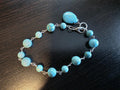 Turquoise Bracelet and Earrings Set: Sterling Silver Boho Jewelry