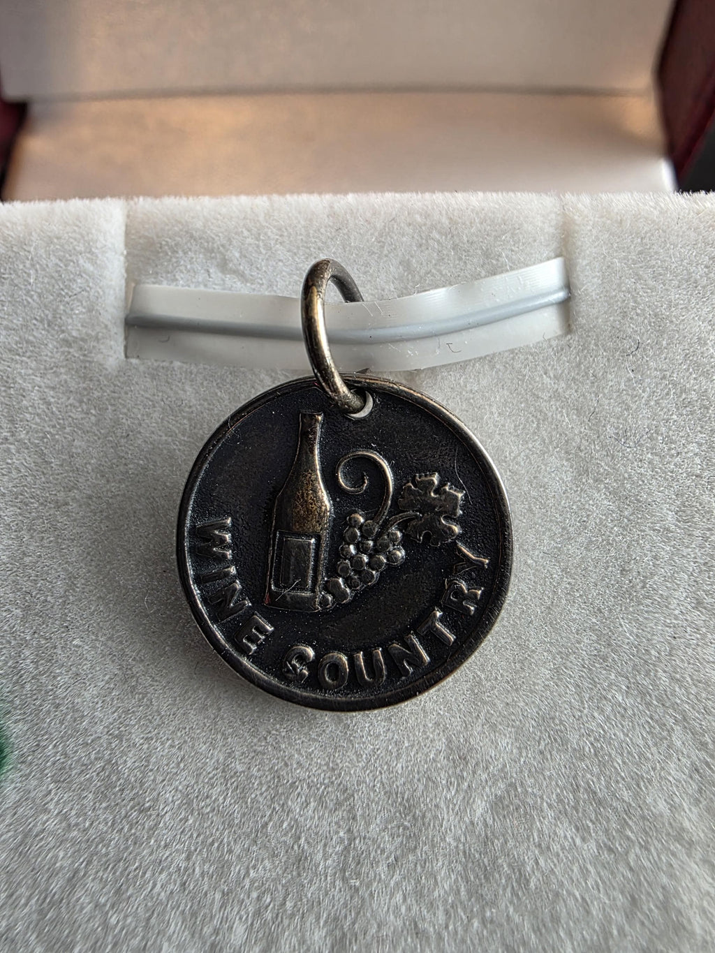 Sterling Silver Wine Bottle & Grapes Charm – Vintage 1980s Wine Country Jewelry