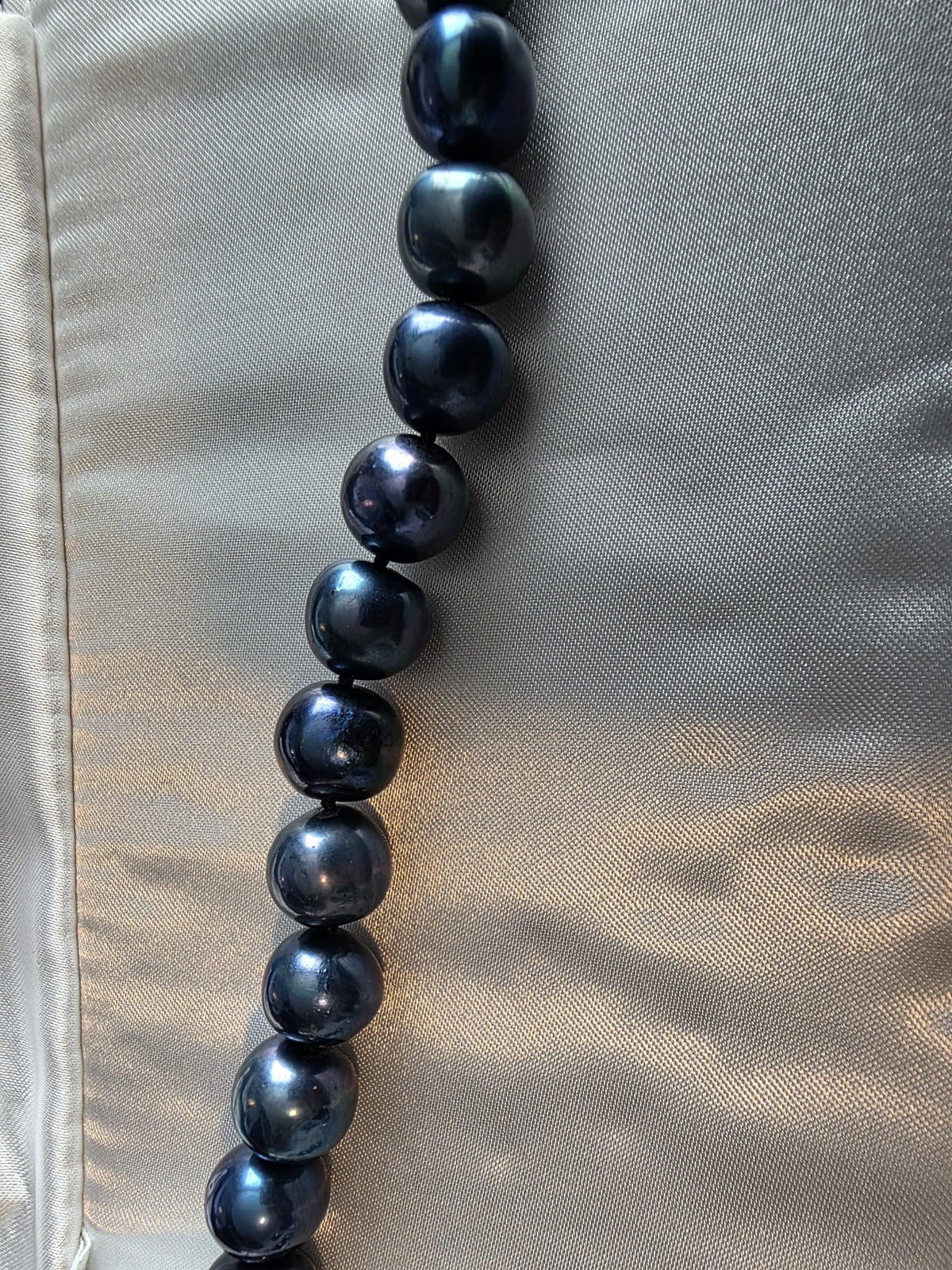 Tahitian Black Genuine Pearl Necklace, Sterling Silver Clasp, 20 Inch Imperial Cultured Pearls, Statement Jewelry, Mother of the Bride