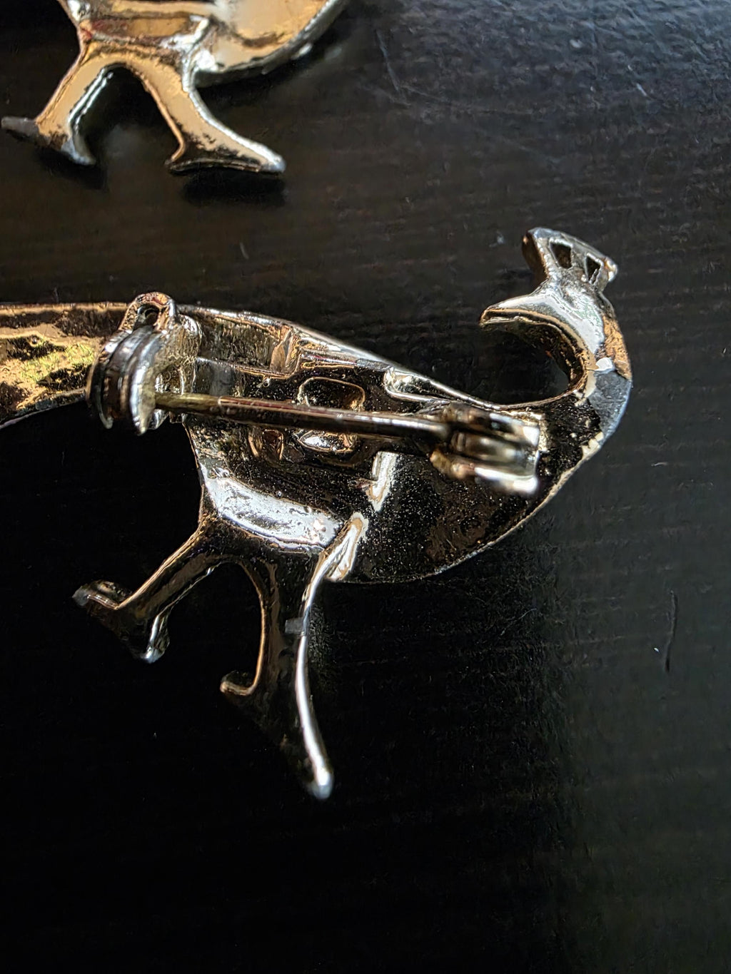 Vintage 1960s Gold Tone Peacock Brooches | Rhinestone Enamel Pin Set