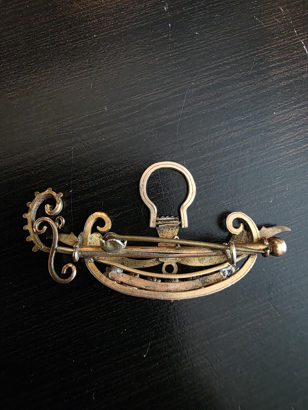 Victorian Gold Filled Masonic Brooch | Antique Freemason Pin with Removable Sword