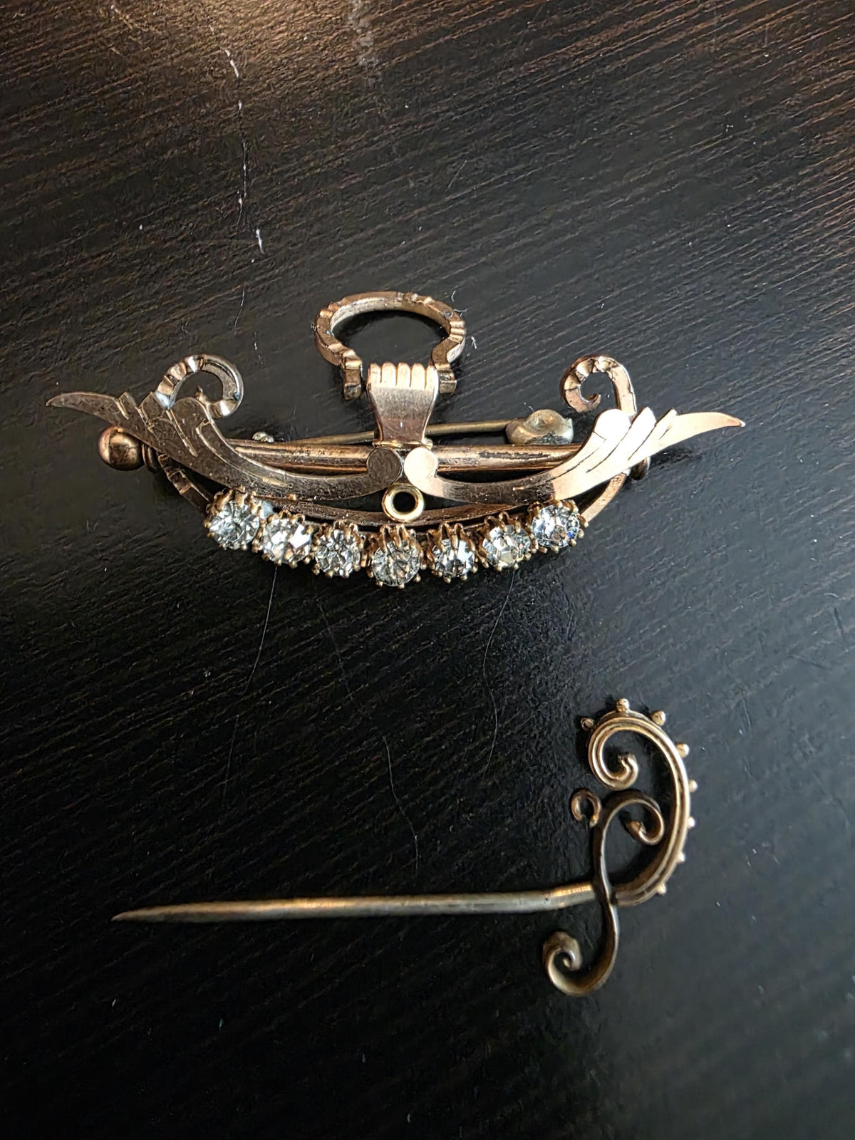 Victorian Gold Filled Masonic Brooch | Antique Freemason Pin with Removable Sword