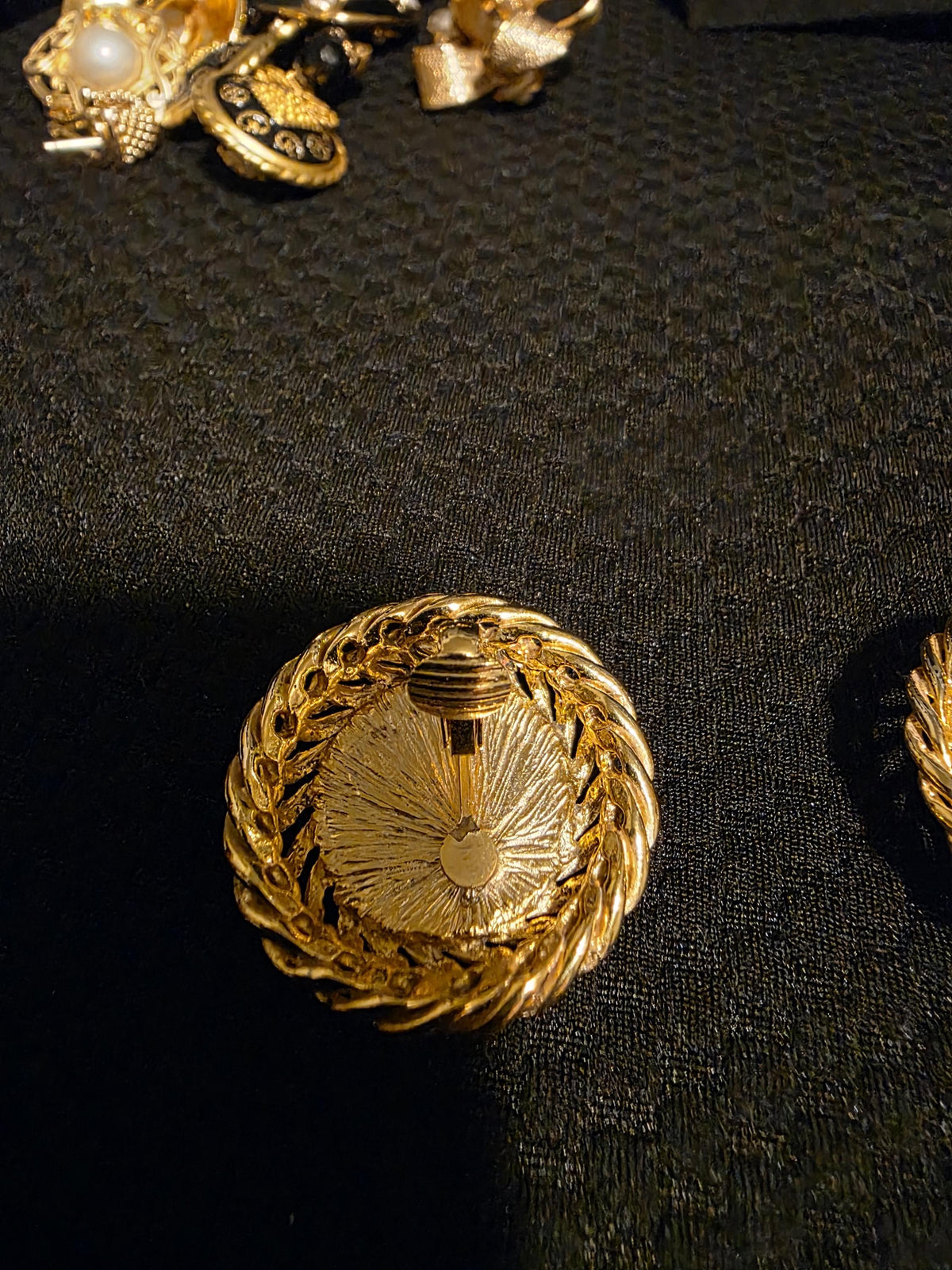 Vintage 1980s Gold & Faux Ruby Clip-On Earrings | Classic Retro Costume Jewelry | Elegant Statement Earrings