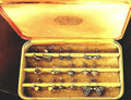 Vintage 1950s Farrington Jewelry Box with 9 Clip-On Earrings - Timeless Elegance for Your Collection