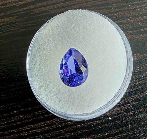 3.5ct Natural Blue Tanzanite Pear Gemstone 8x10mm