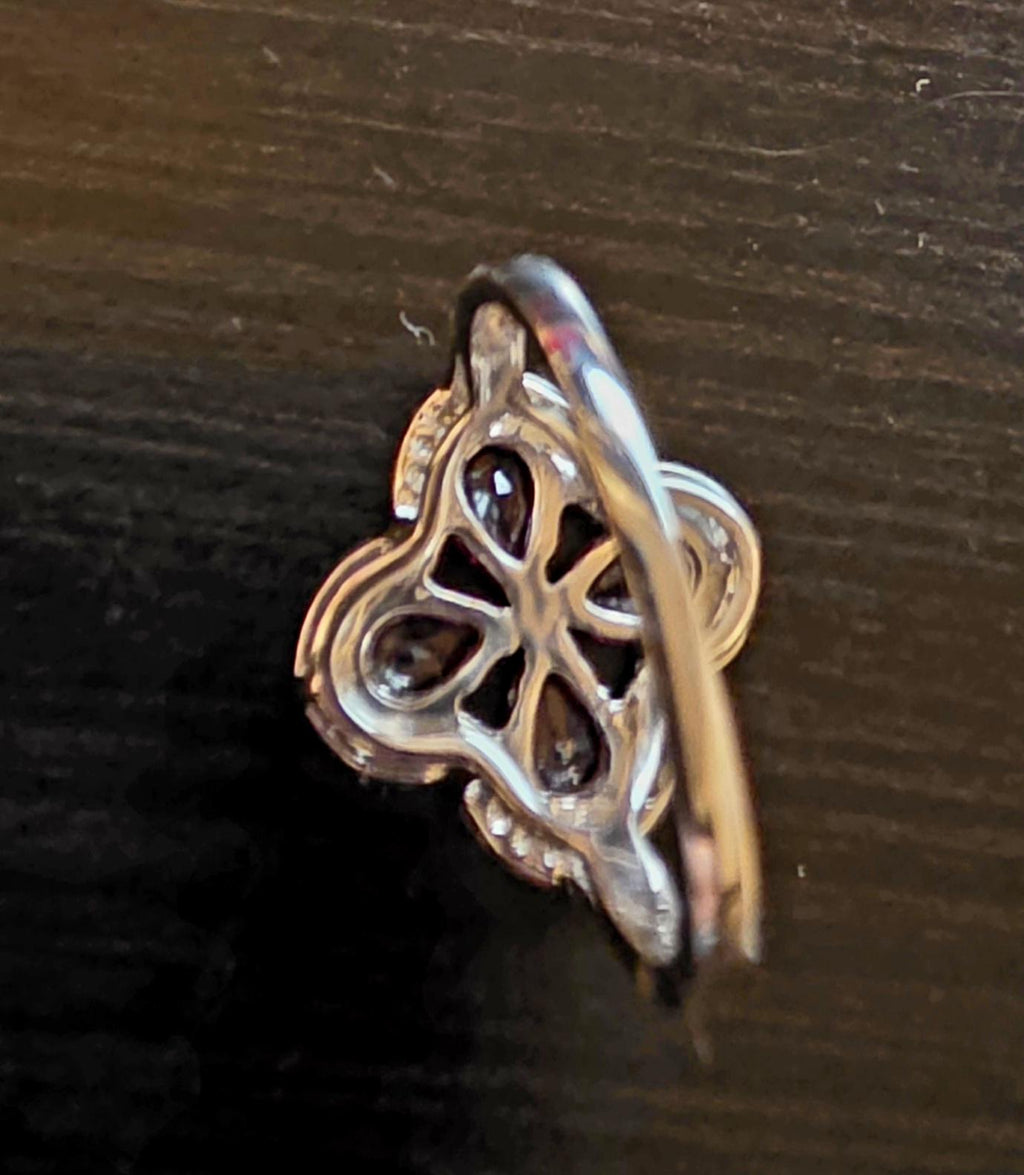 Rajasthan Garnet & Diamond Sterling Silver Ring – Size 7 – Limited Edition 1/266 – Annabella Collection