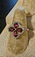 Rajasthan Garnet & Diamond Sterling Silver Ring – Size 7 – Limited Edition 1/266 – Annabella Collection