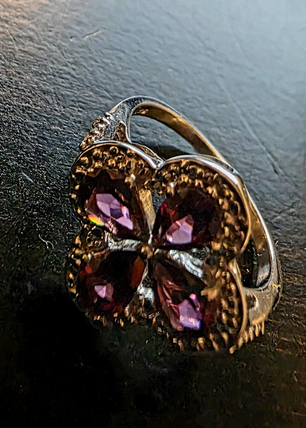 Rajasthan Garnet & Diamond Sterling Silver Ring – Size 7 – Limited Edition 1/266 – Annabella Collection