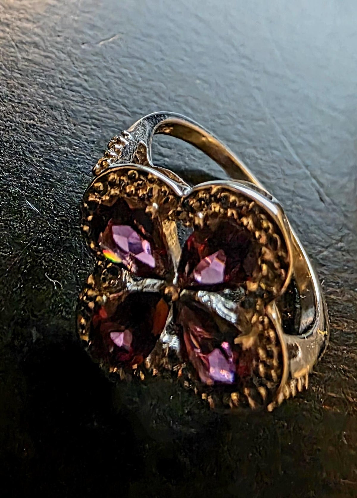 Rajasthan Garnet & Diamond Sterling Silver Ring – Size 7 – Limited Edition 1/266 – Annabella Collection
