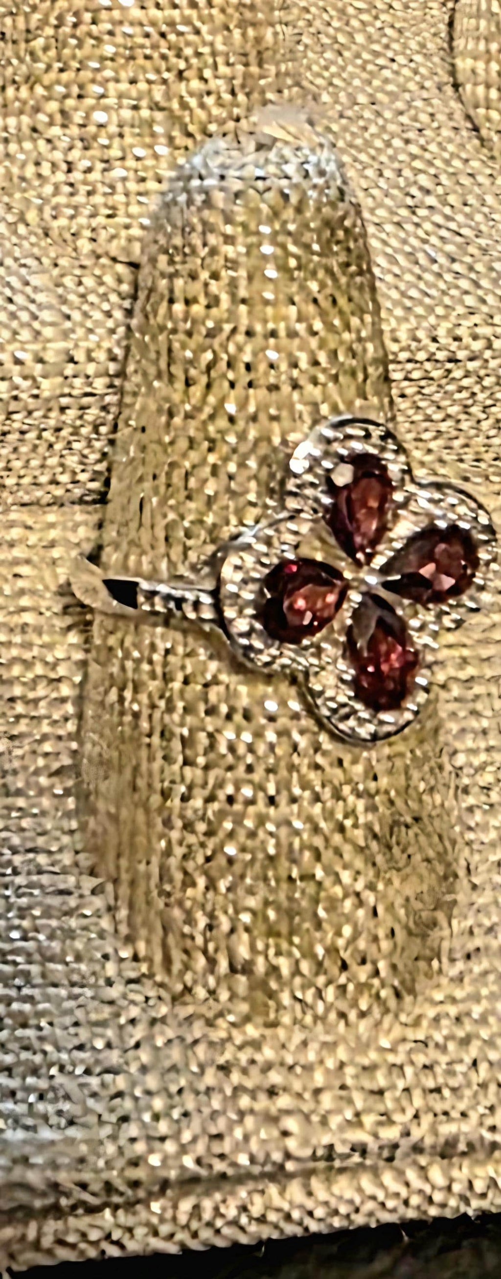 Rajasthan Garnet & Diamond Sterling Silver Ring – Size 7 – Limited Edition 1/266 – Annabella Collection