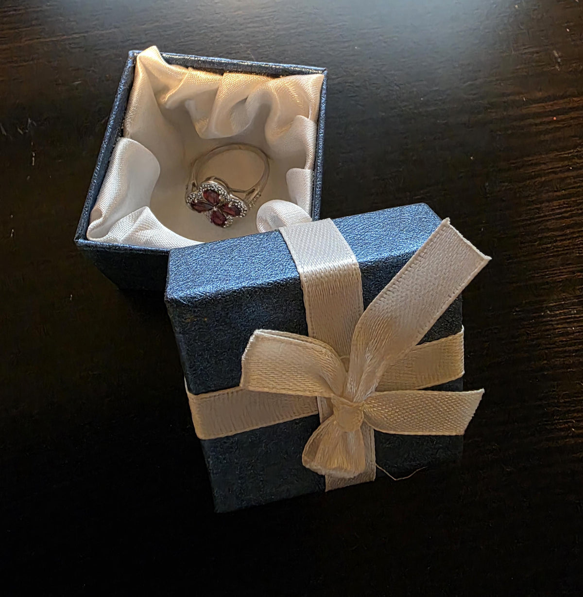 Rajasthan Garnet & Diamond Sterling Silver Ring – Size 7 – Limited Edition 1/266 – Annabella Collection