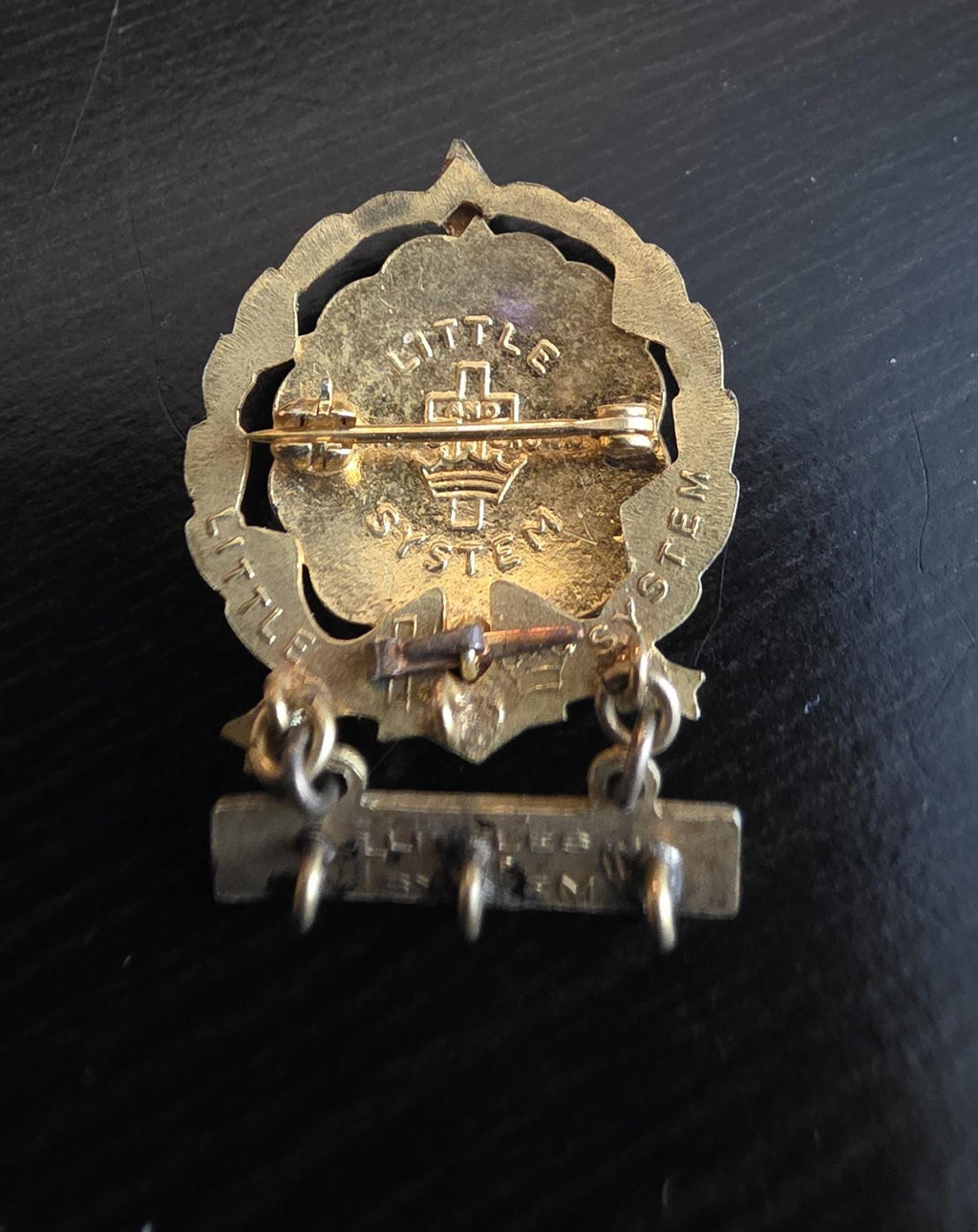 Vintage Gold Filled Baptist Sunday School Pin - Red White Blue Enamel, 2 Year Badge