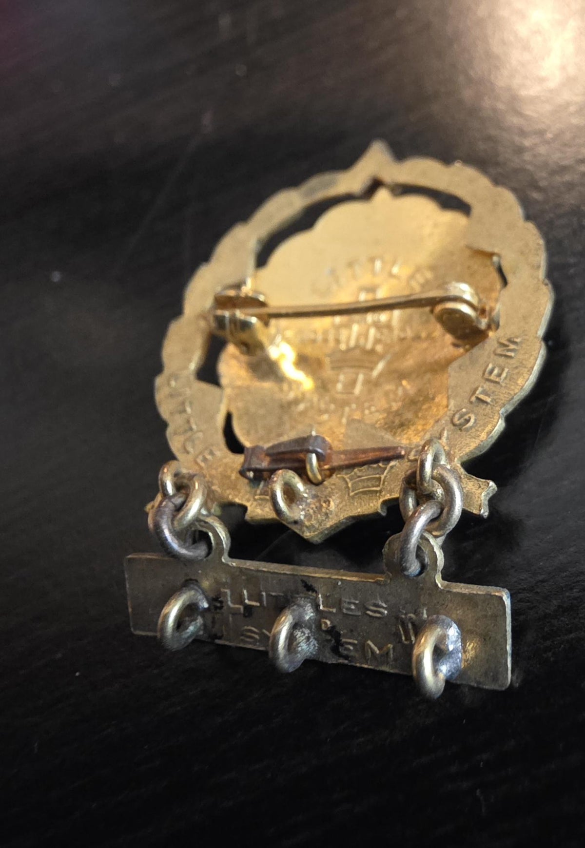 Vintage Gold Filled Baptist Sunday School Pin - Red White Blue Enamel, 2 Year Badge
