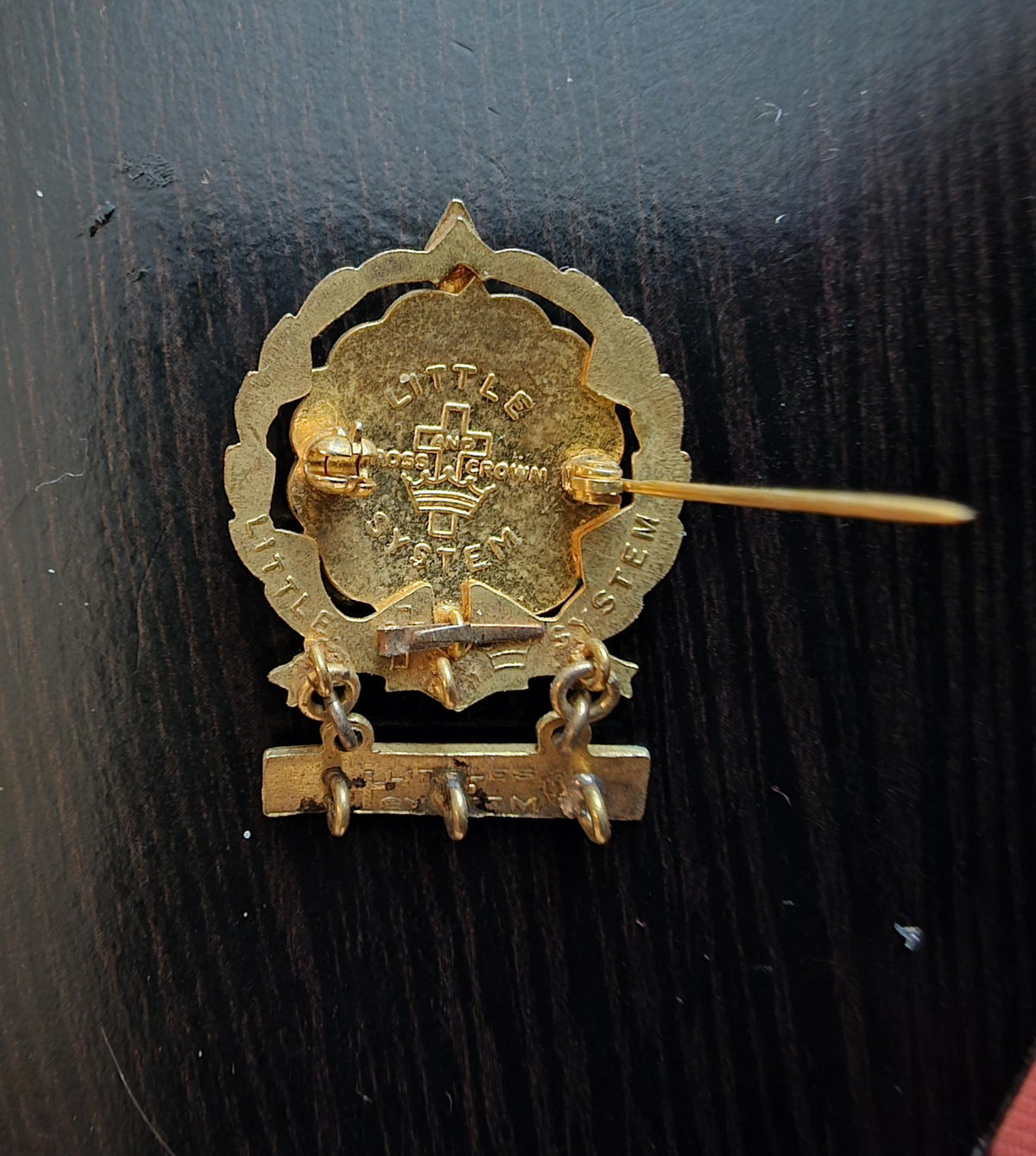 Vintage Gold Filled Baptist Sunday School Pin - Red White Blue Enamel, 2 Year Badge