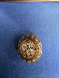 Antique Italian Micro Mosaic Brooch Floral Design Fabbrica Angelo Pessar 1879-1900 Era Victorian Pin