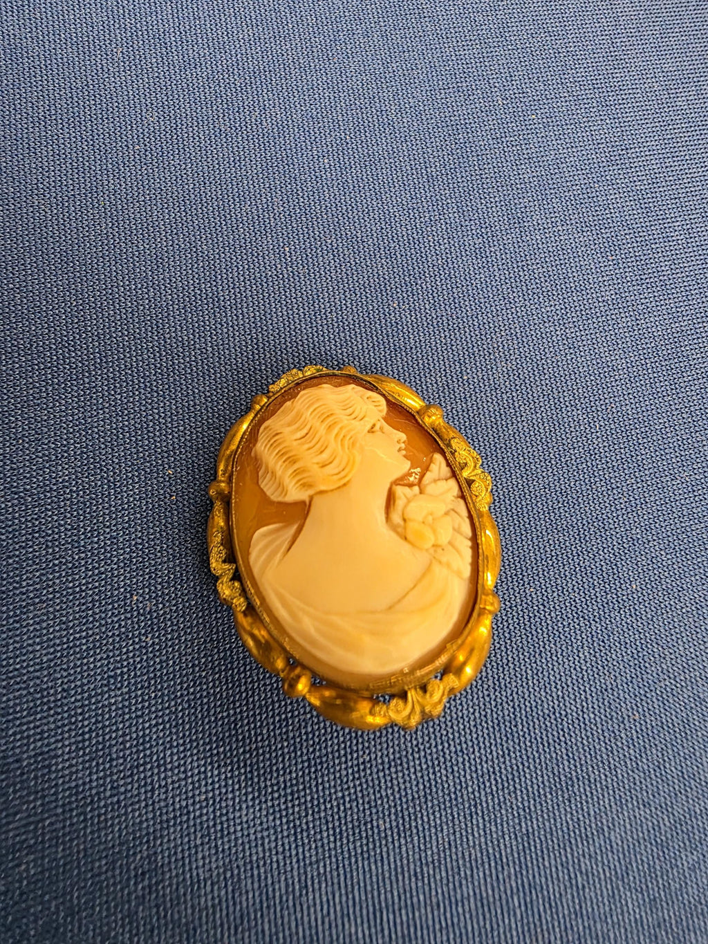Vintage Shell Cameo Brooch 10k Gold Victorian Lady Portrait Pin Antique Jewelry Gift