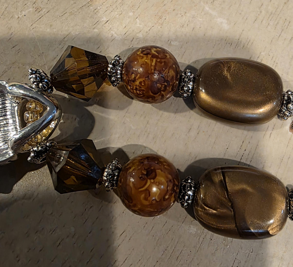 Tiger's Eye & Picture Jasper Sterling Silver Pendant | Boho Artisan Necklace