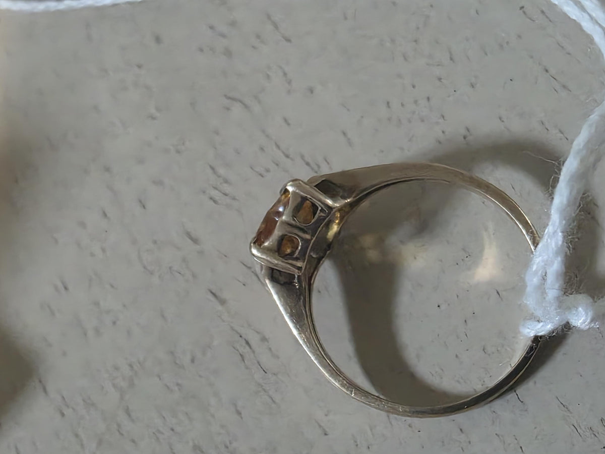 Vintage Citrine Heart Ring 10K Gold | Size 6.5 | Anniversary Promise Ring