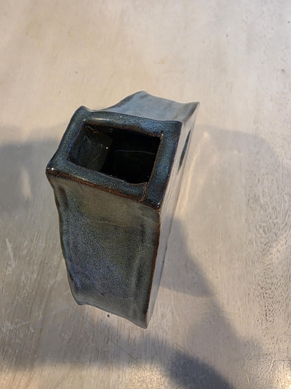 Denim blue flower vase, handmade by Outer Reef Ceramics