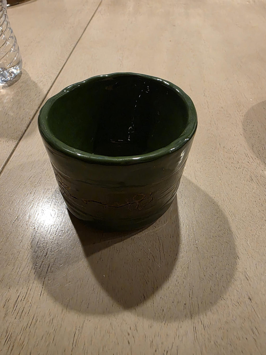 Sgraffito flower espresso cup, handmade by Outer Reef Ceramics