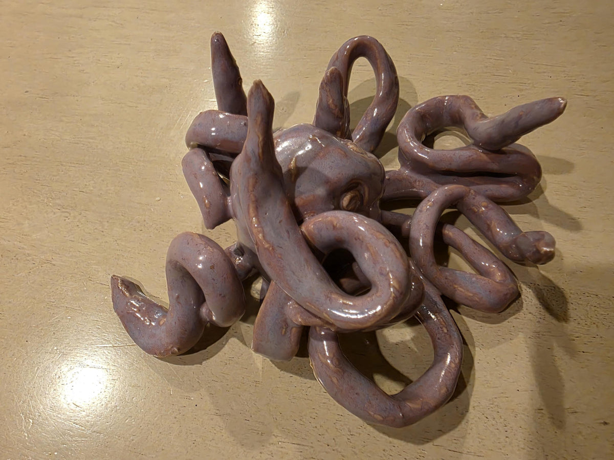 Ceramic octopus jewelry holder, handmade by Outer Reef Ceramics