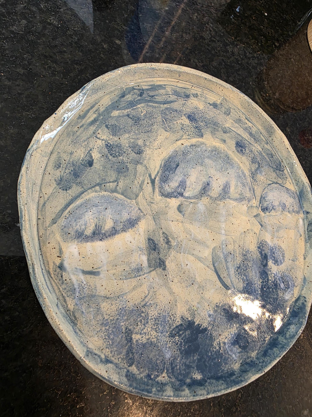Hand-painted jellyfish dinner plate by Outer Reef Ceramics