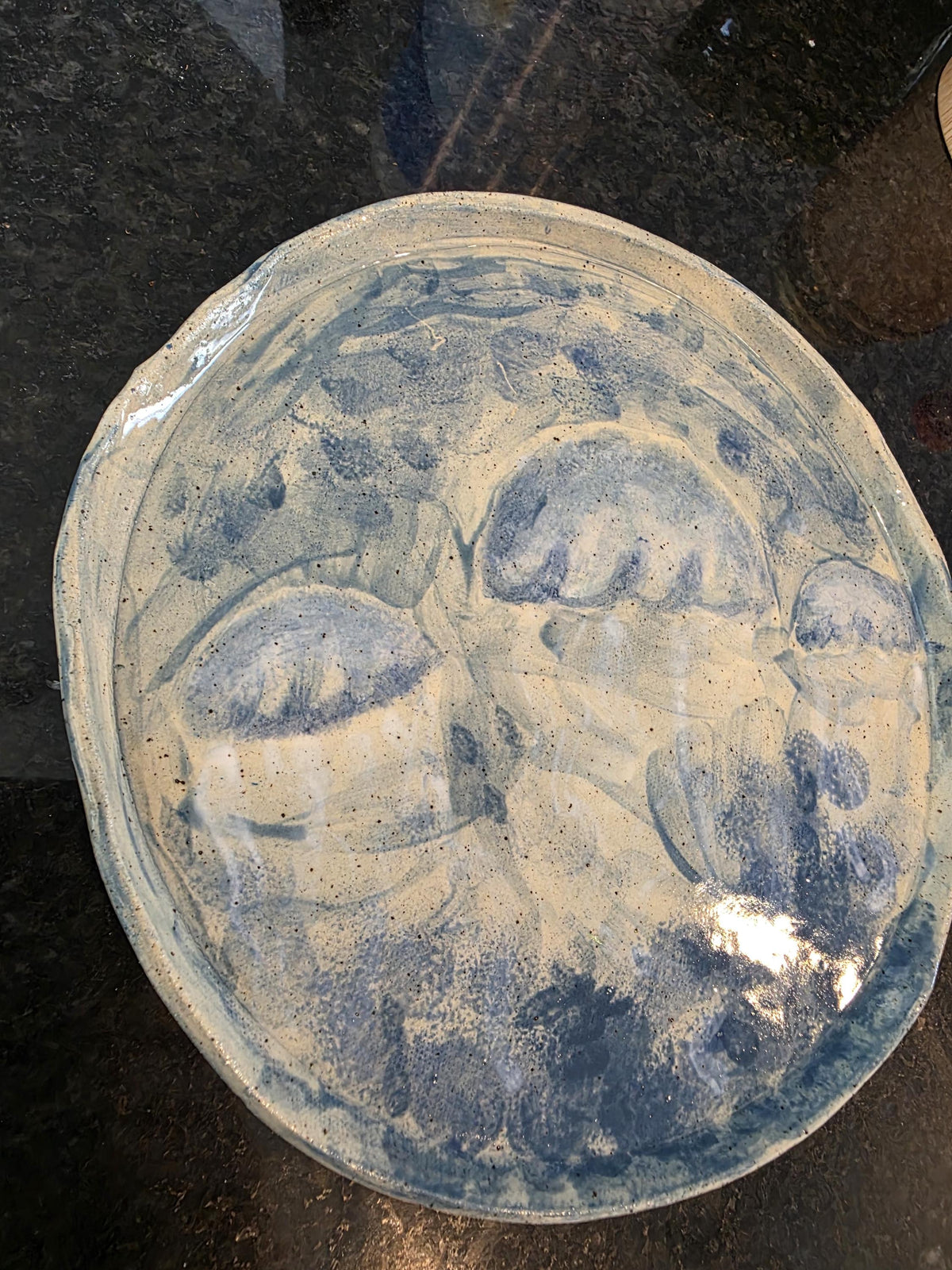 Hand-painted jellyfish dinner plate by Outer Reef Ceramics