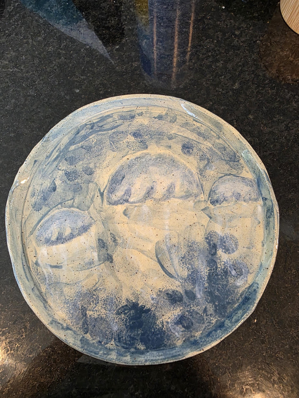 Hand-painted jellyfish dinner plate by Outer Reef Ceramics