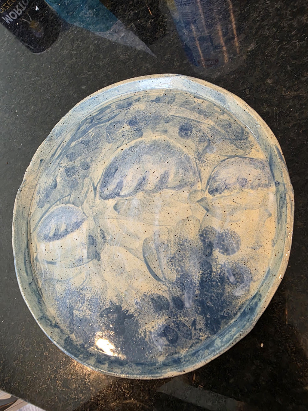 Hand-painted jellyfish dinner plate by Outer Reef Ceramics