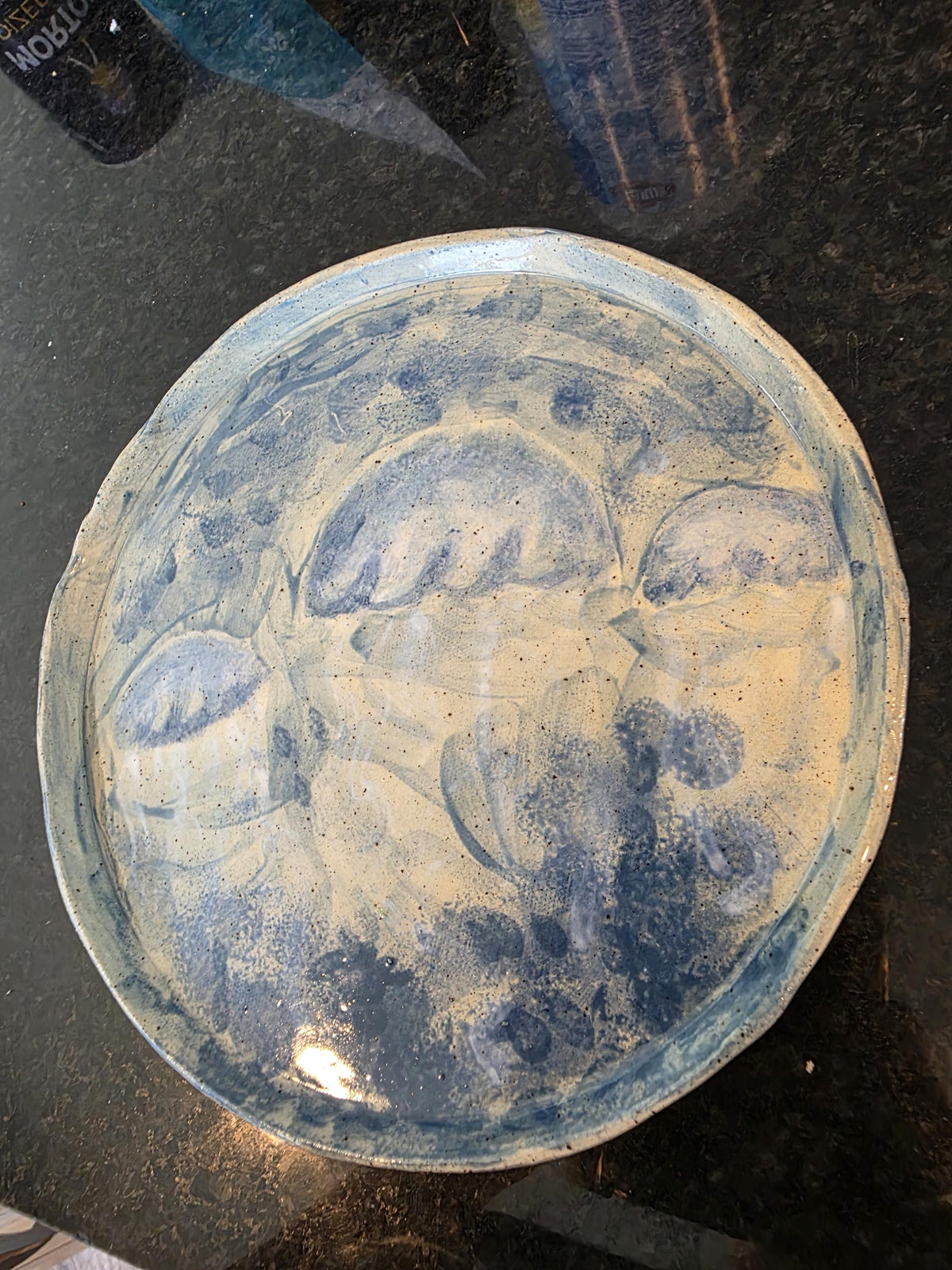 Hand-painted jellyfish dinner plate by Outer Reef Ceramics